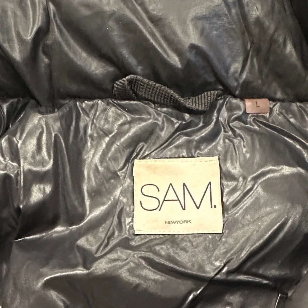 SAM Shiny Black Quilted Vest
